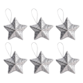 Miniatyrbild 8 av 8: 6/30 st Julglitter Stjärna Hänge Julgran Hängande Ornament Hantverk 5cm Plast för Födelsedagsfest Heminredningstillbehör Red 24PCS