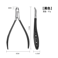 Miniatyrbillede 1 af 6: Cut Easy-to-Cut Inverteret Kød Torn Manicure Implement Negle Groove Indlæg Negle Pedicure Neglesaks Rustfrit Stål Død Hud Clipper Black cuticle Nipper Handle