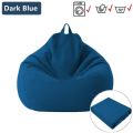 Miniatyrbillede 5 af 8: Lazy BeanBag Sofabetræk uden Fyld Lounger Sæde Sækkestol Puf Asiento Sofa Tatami Stol Betræk Yellow M with inner net