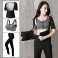 Miniatyrbilde 4 av 10: Yoga Sett Sport Sweatshirt Trening Vekttap Slank Svetting Short Sleeve Shirt M