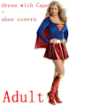 Miniatyrbild 9 av 9: Vuxen Barn Superhjälte Cosplay Kostymer Supertjejer Klänning Skoskydd Kostym Superkvinna Klänning Kvinna Superhjälte Halloween Kläder Kids full set M