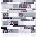Miniatyrbild 1 av 5: 4 Ark 3D Tjock 26,9x25,4 cm Fyrkantig Tapet Tegelmönster PVC Väggpaneler Mosaik Självhäftande Köksstänkskydd för DIY Mural Tapet Trappa Hem Renovering
