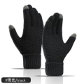 Miniatyrbilde 8 av 9: Vinter Touch Screen Hansker for Menn Kvinner Full Finger Imitert Ull Varm Elastisk Strikkede Votter Tykke Hekle Votter Yellow One Size