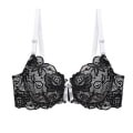 Miniatyrbillede 1 af 5: Plus Size Blonde BH'er til Kvinder Sexet Undertøj Super Push Up Messing B C Dame Undertøj Black 80C