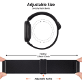 Miniatyrbillede 4 af 11: Elastisk vævet løkkestrop til Fitbit Versa 3 2 Versa Lite rem justerbar nylon sportsurrem armbånd til Fitbit Sense rem Black White For Versa 2 Versa 1