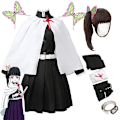Miniatyrbilde 1 av 11: Voksen Barn Demon Slayer Kimetsu No Yaiba Anime Kimono Kanroji Mitsuri Cosplay Kostyme Kisatsutai Sexy Kvinner Halloween Klær Full Set and Wig 2 XXL