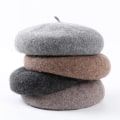 Miniatyrbillede 3 af 8: Hatt i koreansk stil med svampeform til kvinder, åndbar græskarhat, malerhue i uld Beige Adjustable