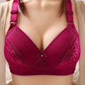 Miniatyrbild 1 av 5: Push Up BH för Kvinnor Sexiga Underkläder Spets Blommig Broderi Behå Underkläder Sömlös Trådlös Bralette Soutien Gorge Wine red 38/85C