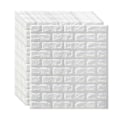 Miniatyrbillede 1 af 5: Selvklæbende 3D Vægpaneler Vandtæt Hvid Mursten Printbart 3D Tapet til Soveværelse Badeværelse Køkken Pejs Hvid White