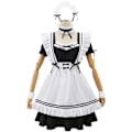 Miniatyrbillede 1 af 5: Sort Sød Lolita Maid Kostumer Piger Kvinder Dejlig Maid Cosplay Uniform Animationsshow Japansk Outfit Kjole Tøj Full Set M