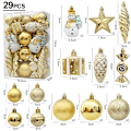 Miniatyrbilde 1 av 11: Julekuler Rød Polkagris Hengende Ornament Store Anheng Sett Julepynt Til Hjemmet 2024 Natal Navidad Nyttår Gold-29pcs