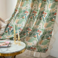 Miniatyrbild 6 av 11: Volang Gardin Halv Ljusinsläpp Sovrum Vardagsrum Burspråk Krok Gardin White Lotus hook curtain 150 width * 240CM height