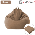 Miniatyrbillede 8 af 8: Lazy BeanBag Sofabetræk uden Fyld Lounger Sæde Sækkestol Puf Asiento Sofa Tatami Stol Betræk LightGray beanbag cover L