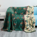 Miniatyrbillede 4 af 7: Bohemia Boho Bomuldsplaid til Sofa Sofabetræk Helårs Dekorativt Støvhåndklæde Sengetæppe Kontor Bil Seng Green 59x78inch(150x200cm)