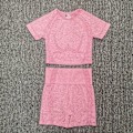 Miniatyrbilde 5 av 11: Yoga Sett Sømløs Langermet Crop Top Høy Midje Gym Fitness Leggings For Kvinner 5PcsSet-Pink L