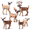 Miniatyrbild 1 av 11: Fox modell leksak vilda djur modell set leksak simulering solid räv plommonhjort barn tårtdekorationer White tail deer animal model set
