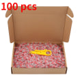 Miniatyrbillede 7 af 8: 100 stk. varmekrympende samlemuffer ledningsstik varmemuffe rør elektrisk samling loddekabel varmekrymp med lodning 100pcs AWG 12-10