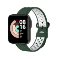 Miniatyrbillede 10 af 11: Udskiftnings sportsrem til XiaoMi Mi Watch Lite rem silikone åndbare urremme til Mi Watch Lite urrem armbånd LightGreen and White