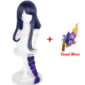 Miniatyrbild 9 av 9: Spel Anime Genshin Impact Raiden Shogun Cosplay Peruk Förstylad 110cm Lång Värmebeständig Syntetisk Lila Blandad Färg Baal Peruker Headwear style 1 Pre Styled