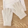 Miniatyrbilde 11 av 11: Elastiske Hel-fingerhansker Varme Tykke Sykkelhansker Kjørehansker Mote Dame Herre Vinter Varme Strikkede Ullhansker Utendørshansker Wine Red One Size