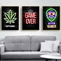 Pikkukuva 3 / 5: Sleep Game Repeat Seinätaidejulisteet Kangasmaalaus Kuva Lasten Poikien Huoneeseen Koristeellinen Leikkihuone AC359-13 40X60cm Kehystämätön AC359-13 40X60cm Unframed