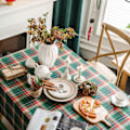 Miniatyrbilde 4 av 5: Juleduk Skotsk Grønn Rutete Duk Rektangulær Husholdningsduk Foto Høykvalitets Bomullsduk Green grid 140*140cm