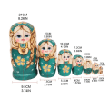 Miniatyrbilde 1 av 11: Russiske Matrjosjkadukker i Tre, Leker for Barn, Julepynt til Hjemmet, Romdekorasjon, Halloween Ønskegave 1 SET10