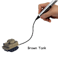Miniatyrbillede 1 af 11: Magiske spor legetøj induktiv tank bil model bil robot pingvin følger linje du tegner intelligens udvikling børnelegetøj Brown Tank
