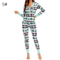 Miniatyrbild 1 av 6: Julpyjamas Matchande Familj Pyjamas Dam Pyjamasset Topp Byxor Set Full Längd Regular Mjuka Tryckta Set Sovkläder Blue L
