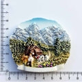 Pikkukuva 1 / 11: Sveitsi Jääkaappimagneetit Matkamuisto Sveitsiläinen Luzern Jungfrau Kappelisilta Käkikello Matkailu Magneettiset Jääkaappitarrat Jungfrau 1