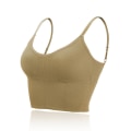 Miniatyrbillede 1 af 11: Yoga BH Push Up Bomuld Ensfarvet Sports BH Til Kvinder Piger Army Green Free Size