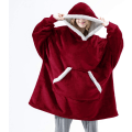 Miniatyrbillede 11 af 11: Oversized Hættetrøjer Sweatshirts Kvinder Tæppe med Ærmer Vinter Hætte Fleece Sweatshirts Kæmpe TV Tæppe Damska Sudadera Mujer Black One Size For All