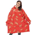 Miniatyrbilde 1 av 11: Vinter Oversized Hettegenser Teppe Med Ermer Fleece Genser Rutete Hette Dame Lomme Hettegenser Oversize Mykt Teppe Pizza One Size