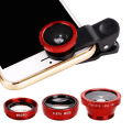 Miniatyrbild 1 av 9: 3-i-1 Vidvinkel Makro Fisheye Lins Kamera Kit Mobiltelefon Fiskeögonlinser med Klämma 0.67x för iPhone Samsung Alla Mobiltelefoner Overseas Red