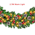 Miniatyrbilde 7 av 10: 2,7M Jule LED Garland Dekor Krans LED Rattan Garland Dekorativ Grønn Jul Kunstig Juletre Rattan Banner Pinecone RGB LED