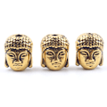 Miniatyrbild 2 av 8: 10 st Antika Uggla Lejon Buddha Leopard Huvud Distanspärlor Berlock DIY Armband Halsband Pärlor för Smyckestillverkning Tillbehör Leopard Gold 10pcs