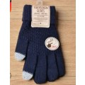 Miniatyrbilde 10 av 11: Vinter Touch Screen Hansker Dame Herre Varme Stretch Strikkede Votter Imitert Ull Full Finger Guantes Kvinnelig Heklet Luvas Tykkere Black One Size