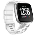 Pikkukuva 1 / 11: Hihna Fitbit Versa 2 Versa -rannekkeelle, pehmeä TPU-vaihtoranneke Fitbit Versa 2 Versa Lite -kellon rannekkeelle Gray Flower White Size L For Versa 1 2