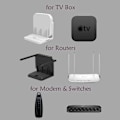 Miniatyrbillede 3 af 5: Dww-Blanc) Universelt vægmonteret TV-kabinet/switch og hub/router/modem, kompatibelt med Apple TV, Sky Q Mini og andre vægbeslag, installeres med
