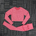 Miniatyrbild 1 av 11: Yoga Set Träningskläder Sportset Gymkläder Toppar Och Leggings För Kvinnor Red set L