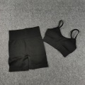 Miniatyrbild 1 av 11: Yoga BH Crop top Sport BH Träningskläder Sömlös Polyester Gym Set 2pcs Black4 M