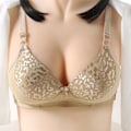 Miniatyrbilde 3 av 6: Dame Ensfarget Sexy Jacquard Glanset Pustende BH Vattert Push Up Justerbar Stropp BH Purple 36/80BC