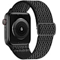 Miniatyrbilde 1 av 11: Nylonstropp for Apple Watch-reim 44 mm 40 mm 41 mm 45 mm Justerbar elastisk solo loop-beltearmbånd Apple Watch Series 7 6 se 5 4 3 whole black 38mm - 40mm - 41mm