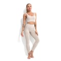 Miniatyrbilde 4 av 4: Yoga Sett Treningsklær Topper Og Tights Sportsdrakter For Kvinner 3Pcs Khaki M