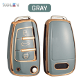 Miniatyrbillede 8 af 10: Fashion TPU Bil Flip Nøgle Etui Cover Skal Til A1 A3 8P 8L A4 A5 B6 B7 A6 A7 C5 C6 4F Q3 Q5 Q7 Q8 TT S3 S4 S6 RS White only case