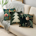 Miniatyrbild 4 av 11: Merry Xmas Prydnadskuddar Överdrag 40/45/50cm Julgran Snögubbe Ornament Bollar Kuddfodral för Soffa Vardagsrum Heminredning 50cm x 50cm 06