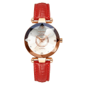 Miniatyrbillede 1 af 9: Ocean Heart Brand Stjernebesat Himmel Diamant Overflade Lys Multi-Overflade Glas Massiv Stållænke Dame Vandtæt Ur Ivory White
