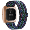 Miniatyrbilde 6 av 11: Elastisk Vevd Løkkestropp for Fitbit Versa 3 2 Versa Lite Bånd Justerbar Nylon Sportsklokkerem Armbånd for Fitbit Sense Bånd Black For Versa 2 Versa 1