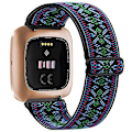 Miniatyrbillede 6 af 11: Elastisk vævet løkkestrop til Fitbit Versa 3 2 Versa Lite rem justerbar nylon sportsurrem armbånd til Fitbit Sense rem Leopard For Fitbit Versa 3