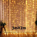 Miniatyrbild 7 av 11: 3M Julgransprydnad LED Fairy Ljusslinga Gardin Ljusgirlang Juldekoration för Hemmet Nyår 2023 Jul 2022 Navidad 3mX1m white LED Light